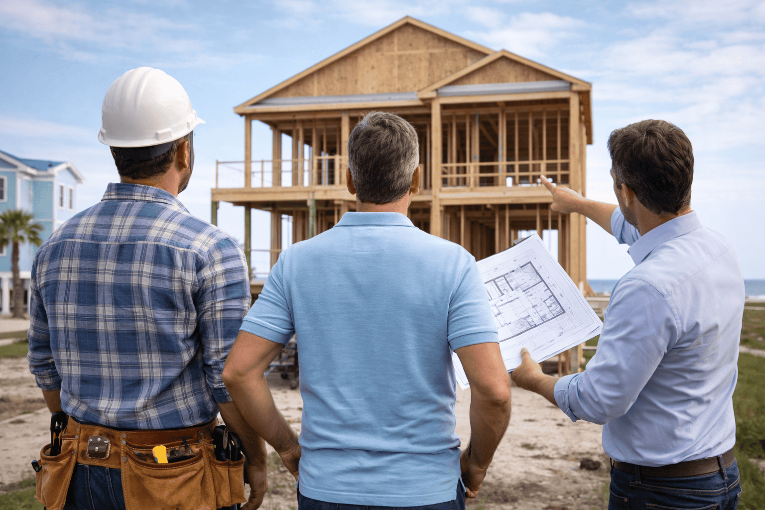 team of home builder, architect, and home owner